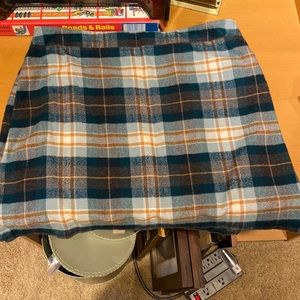 Teal and Grey Plaid American Eagle Skirt